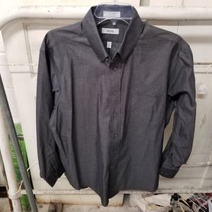 Izod Charcoal Gray 16 1/2 Button Down Dress Shirt